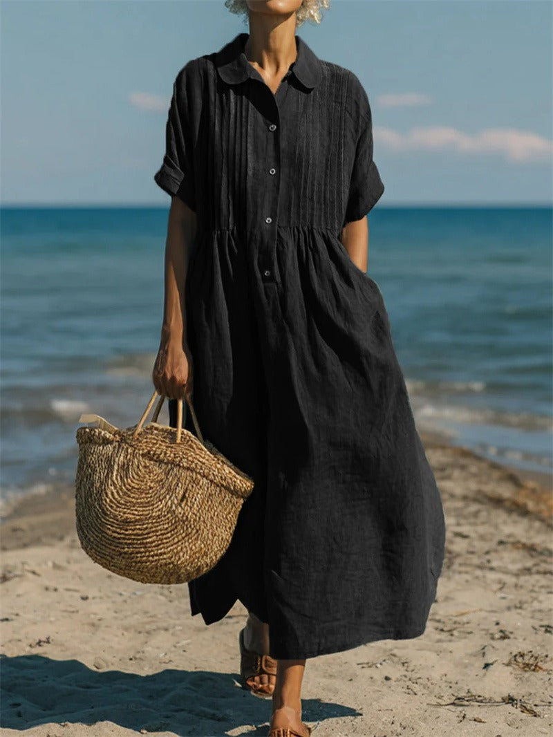 JANNY FLOWY COTTON SHIRT DRESS