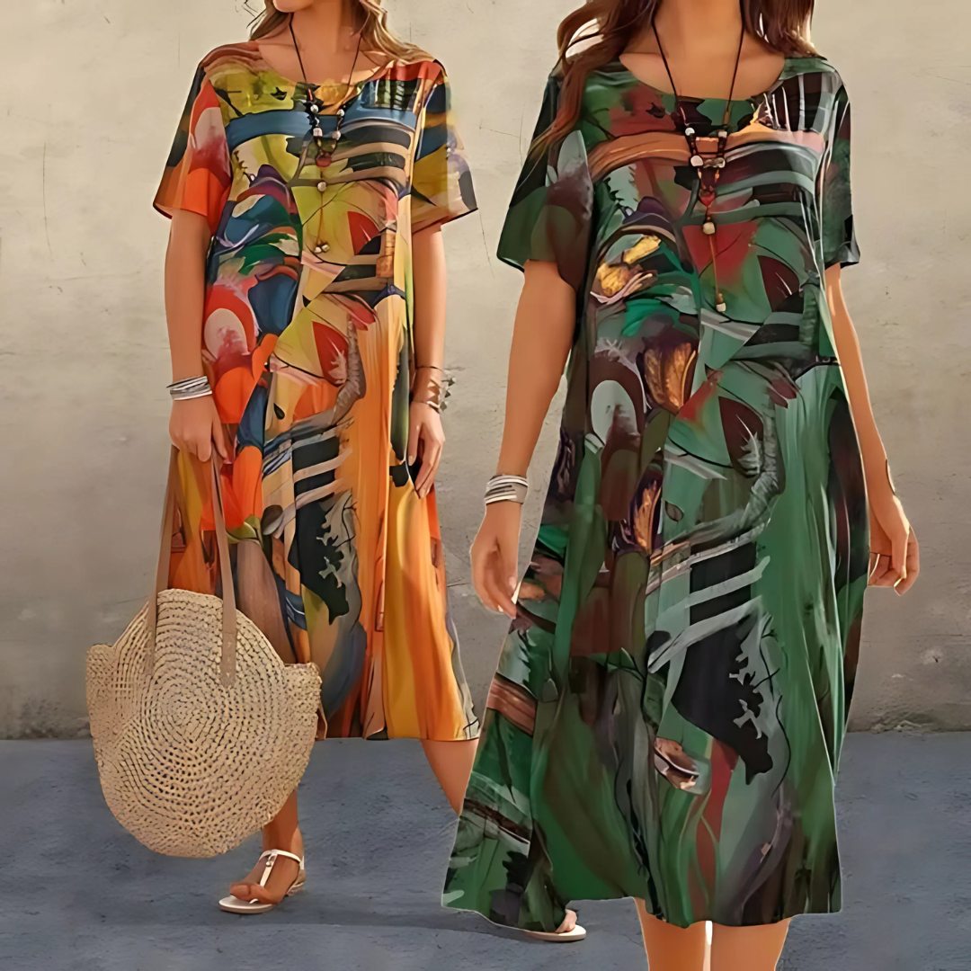 FILOMENA COMFORTABLE FLORAL DRESS