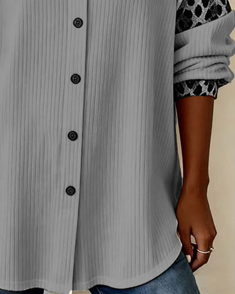 JORDANA BOLD LEOPARD PRINT BUTTON-DOWN SHIRT