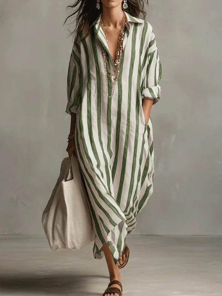 DARIA STRIPED MAXI DRESS