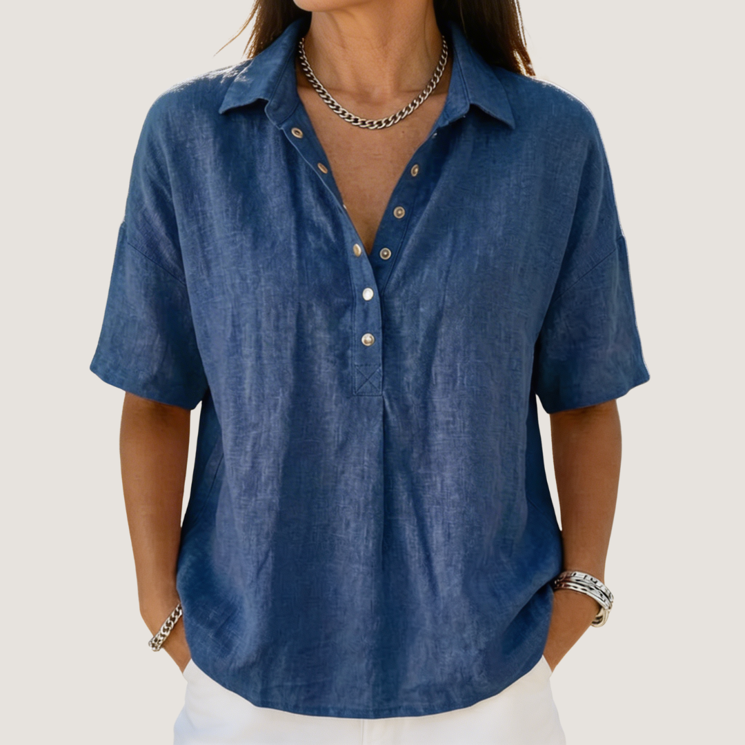 WILLOW BLOUSE WITH COLLAR AND BUTTON