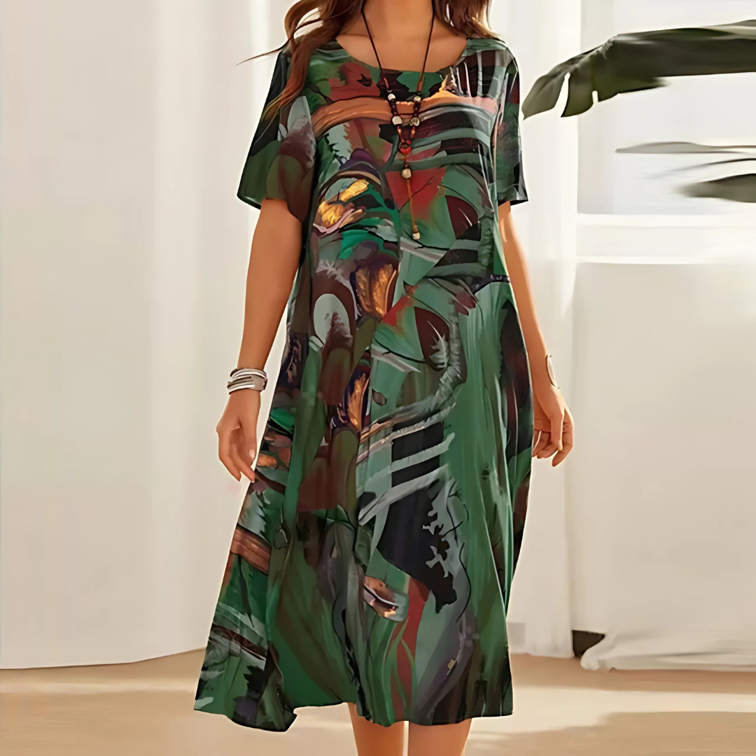 FILOMENA COMFORTABLE FLORAL DRESS