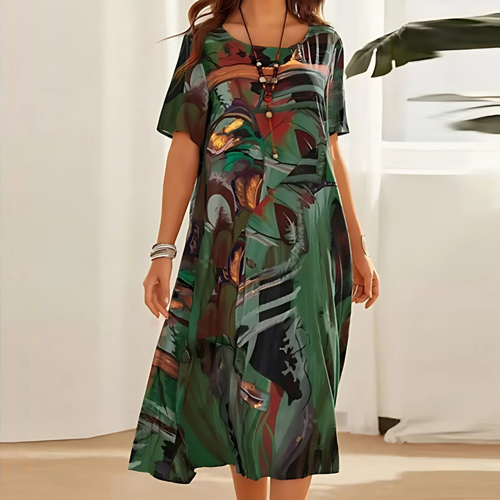 FILOMENA COMFORTABLE FLORAL DRESS
