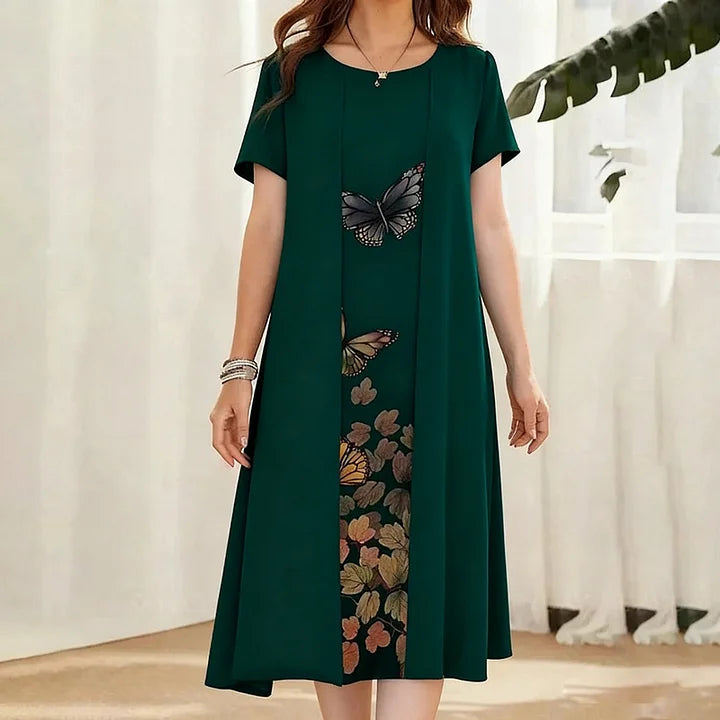 ELENA BUTTERFLY PRINT CASUAL DRESS