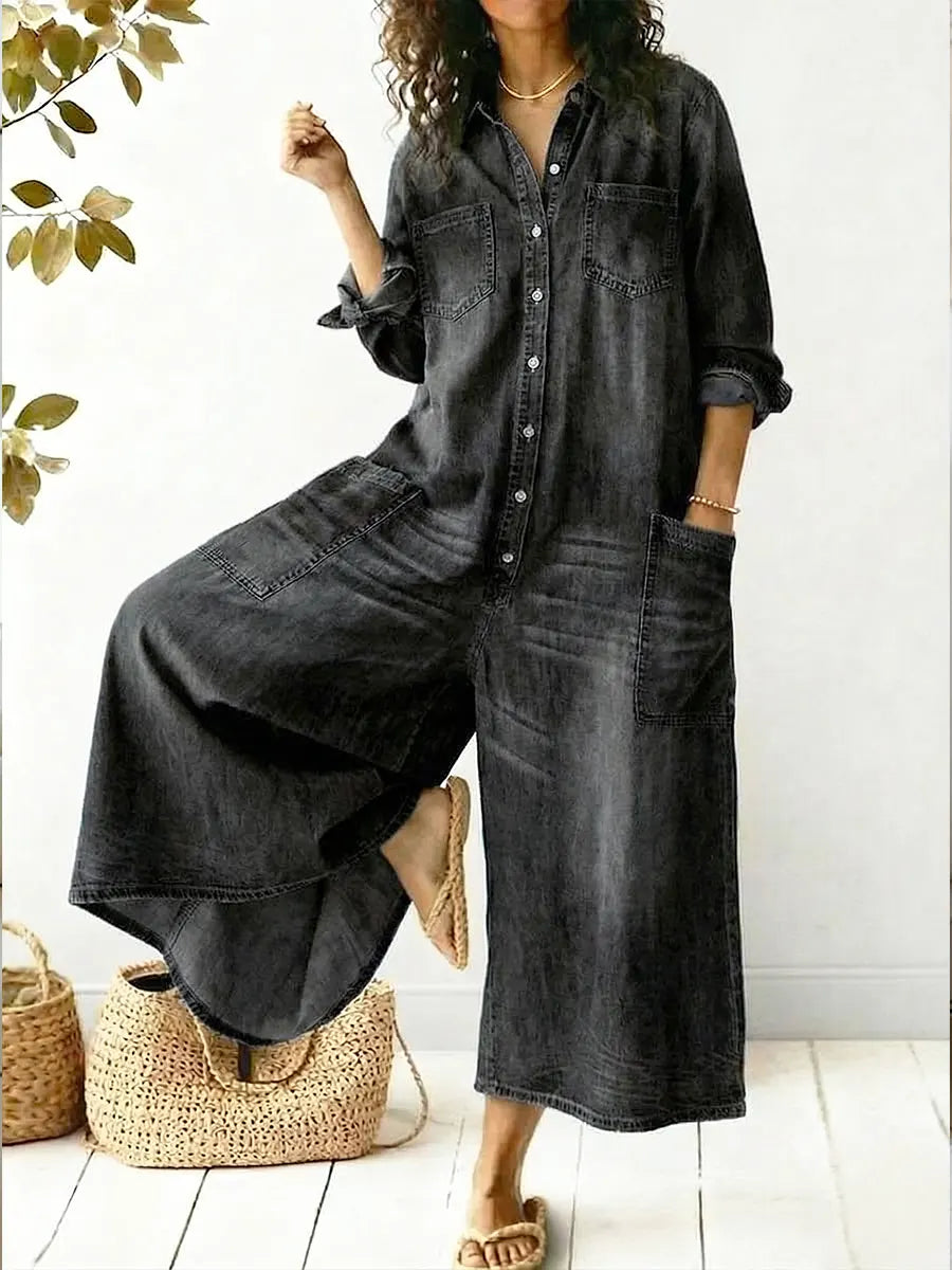 MARIBEL DENIM UTILITY JUMPSUIT