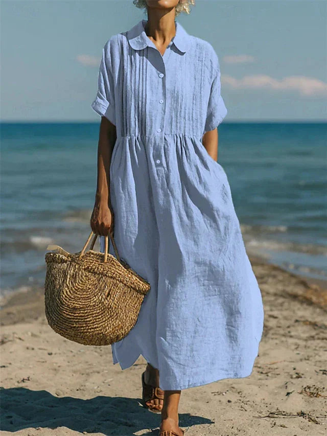 JANNY FLOWY COTTON SHIRT DRESS