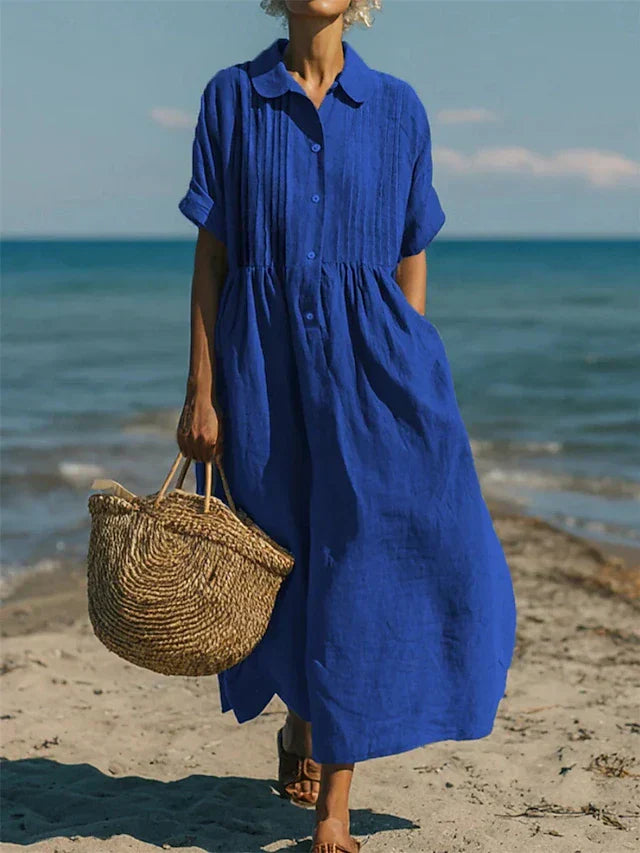 JANNY FLOWY COTTON SHIRT DRESS