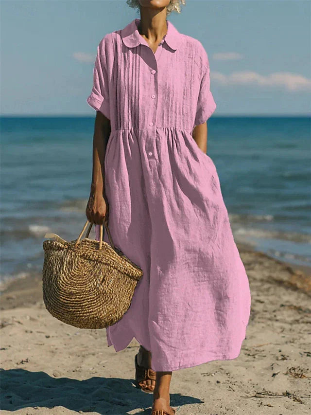 JANNY FLOWY COTTON SHIRT DRESS