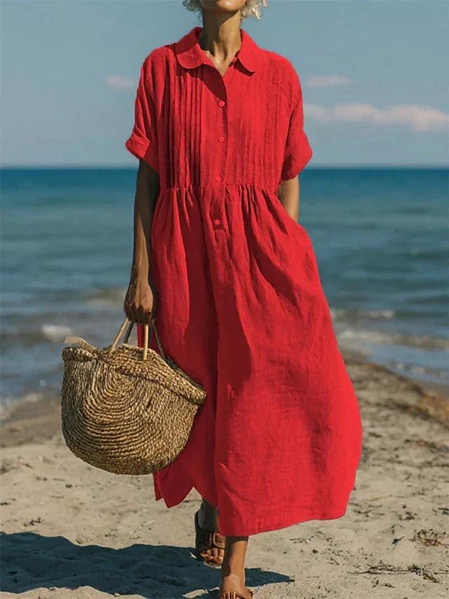 JANNY FLOWY COTTON SHIRT DRESS