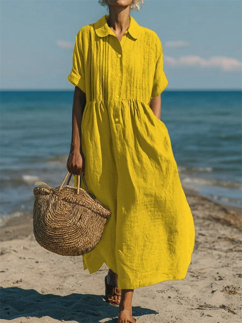 JANNY FLOWY COTTON SHIRT DRESS