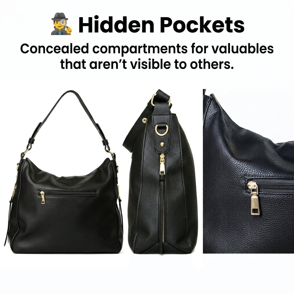 ARIELLA LUXURY LEATHER HOBO HANDBAG