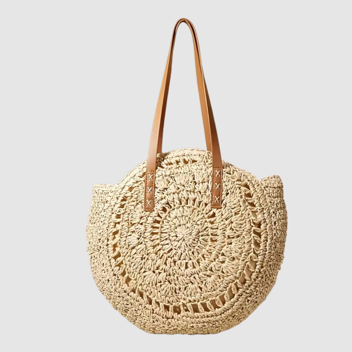 FELICIA HOLLOW ROUND STRAW BAG