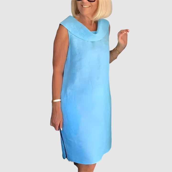 ELINE COTTON LINEN MIDI DRESS