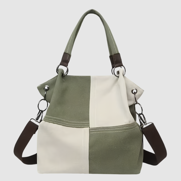 VIOLA PLAID CANVAS TOTE BAG