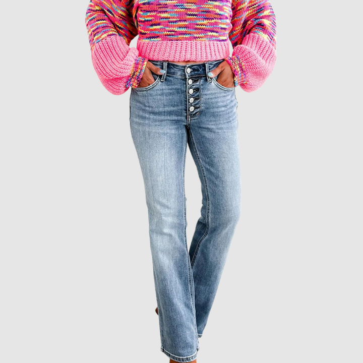 ARLETTE BUTTON BOOTCUT JEANS