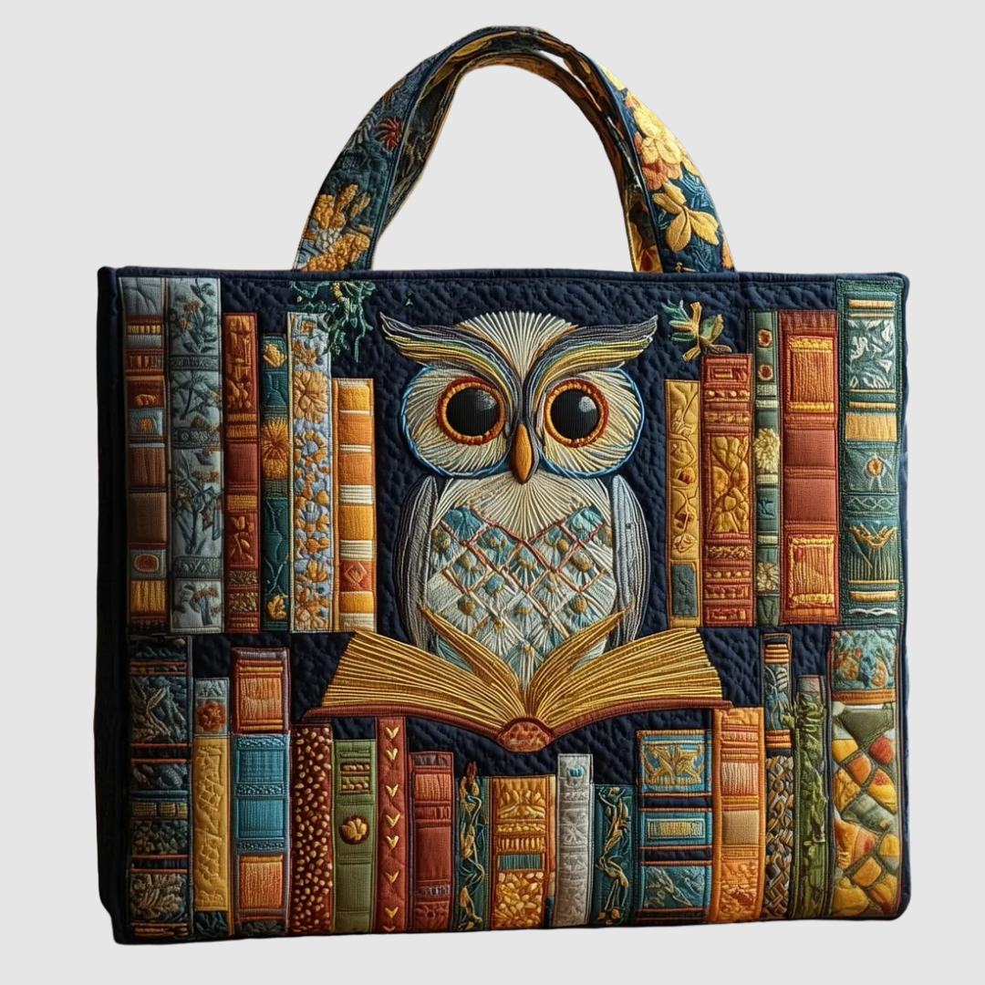 ANNELISE OWL AND ANTIQUE BOOKS BAG