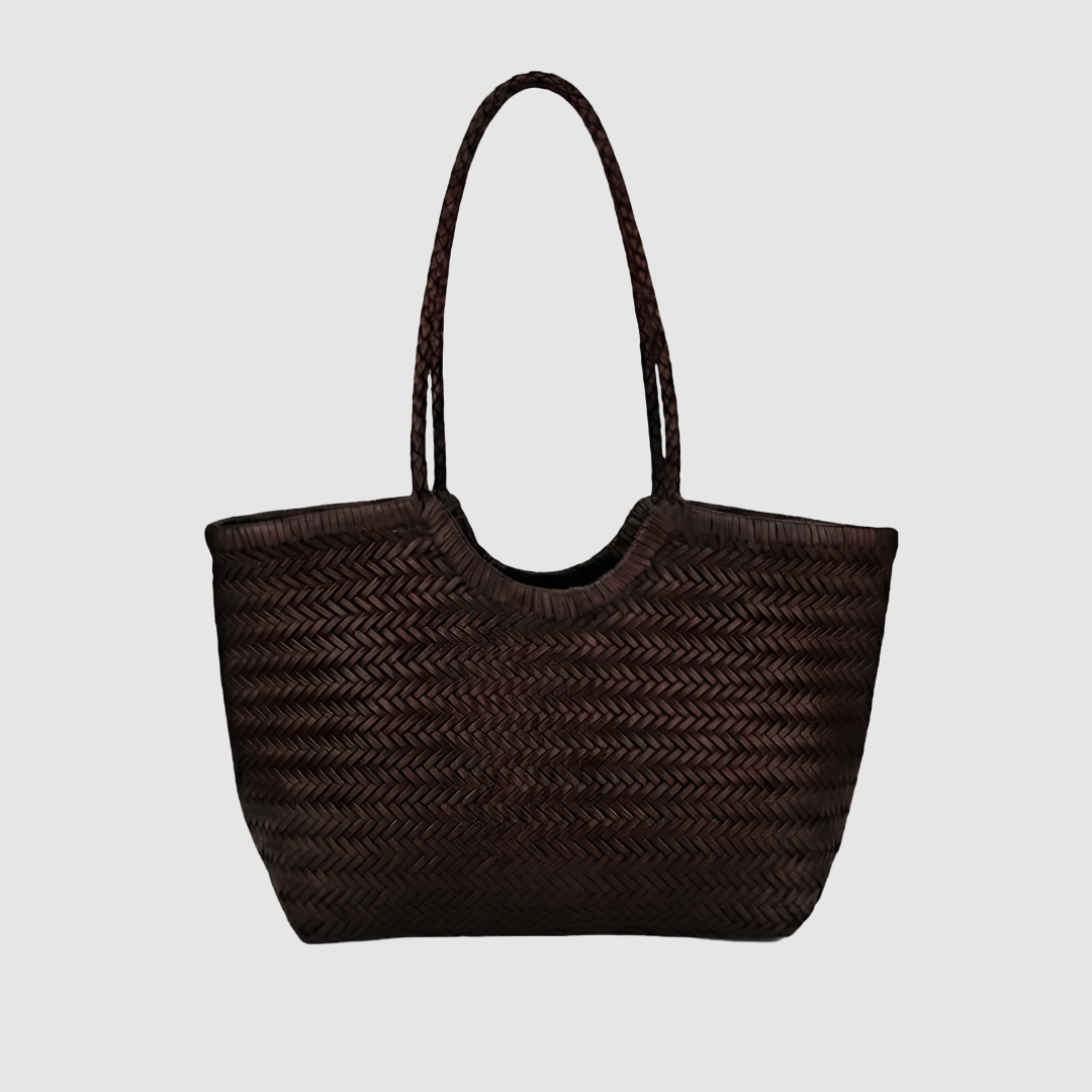 RICA WOVEN FAUX LEATHER BAG