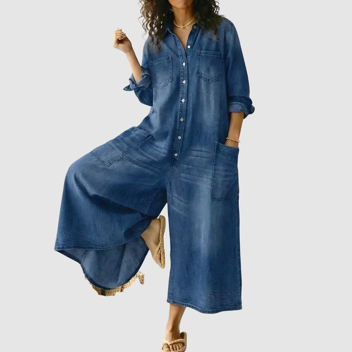 MARIBEL DENIM UTILITY JUMPSUIT