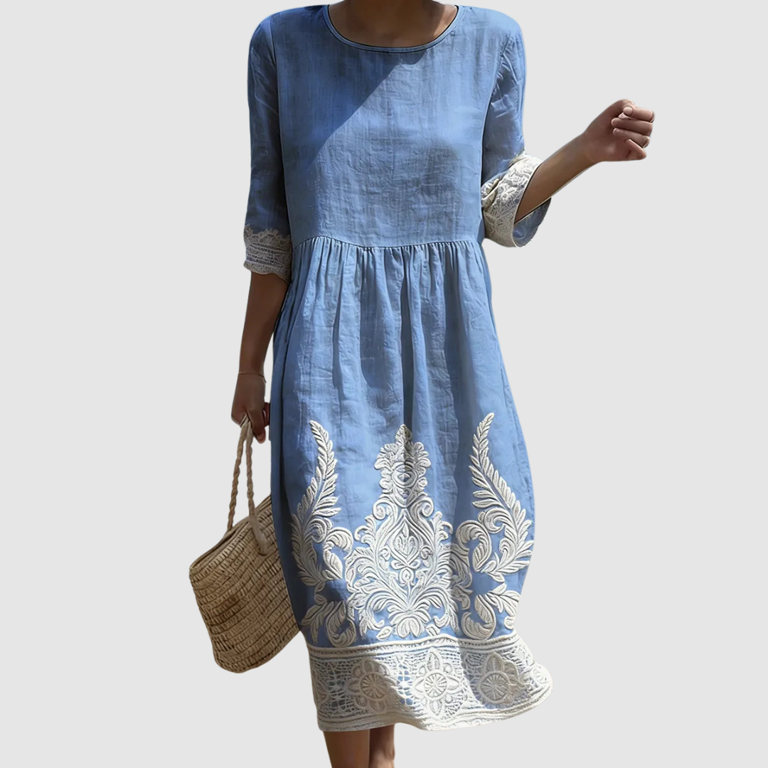 TIFFANY PLANT & FLOWER PRINT DRESS