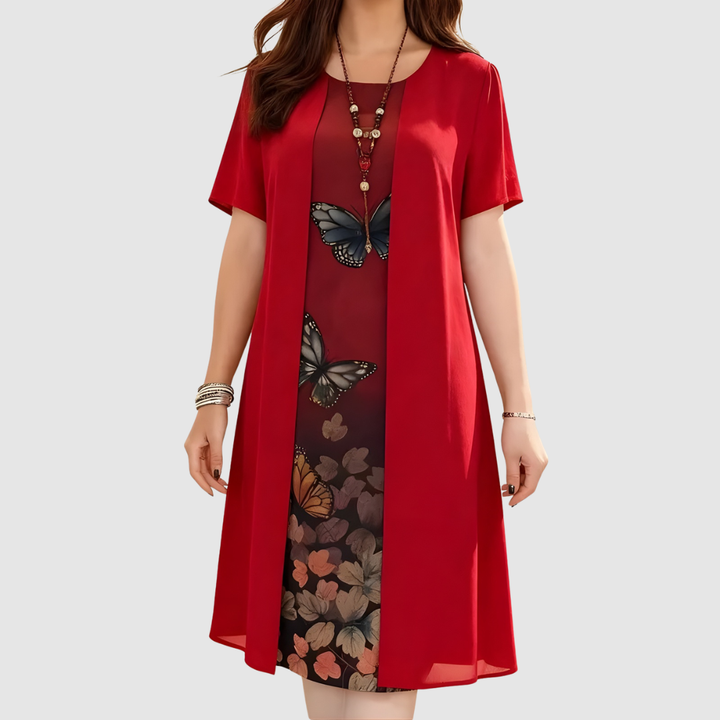 ELENA BUTTERFLY PRINT CASUAL DRESS