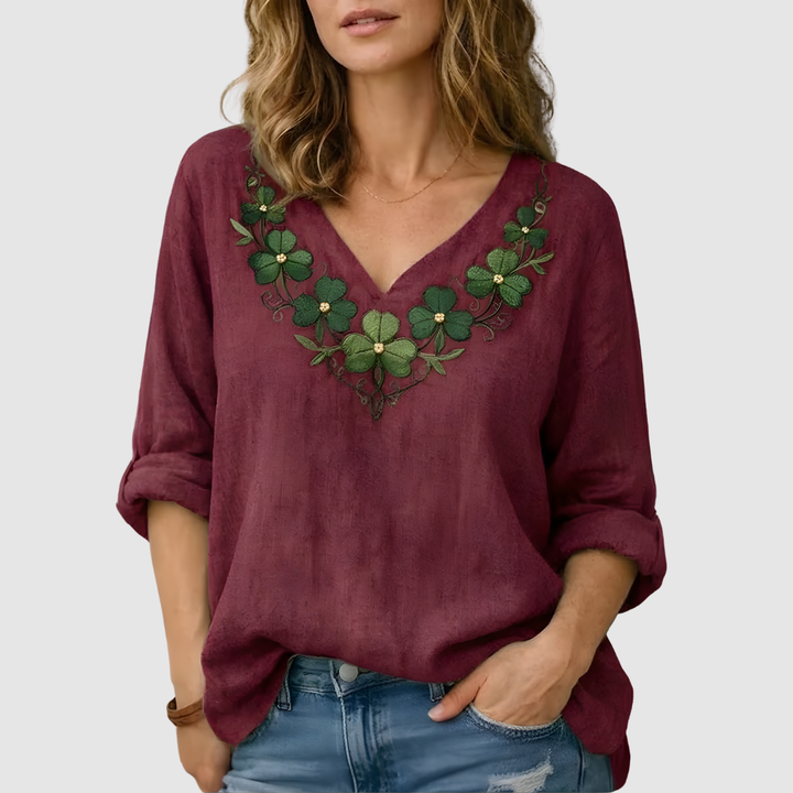 SARA V-NECK BLOUSE