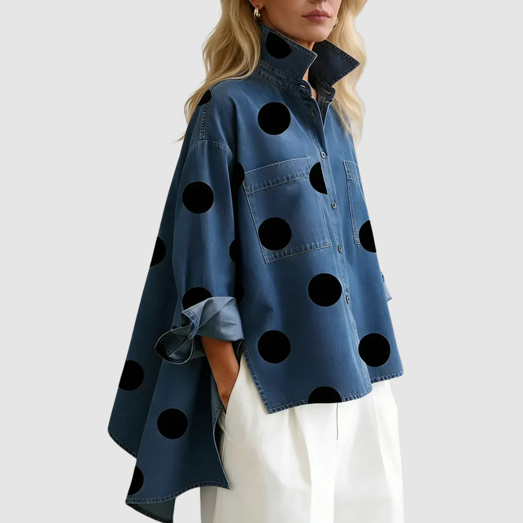 Ranulya - Elegant Artistic Polka Dot Printed Top