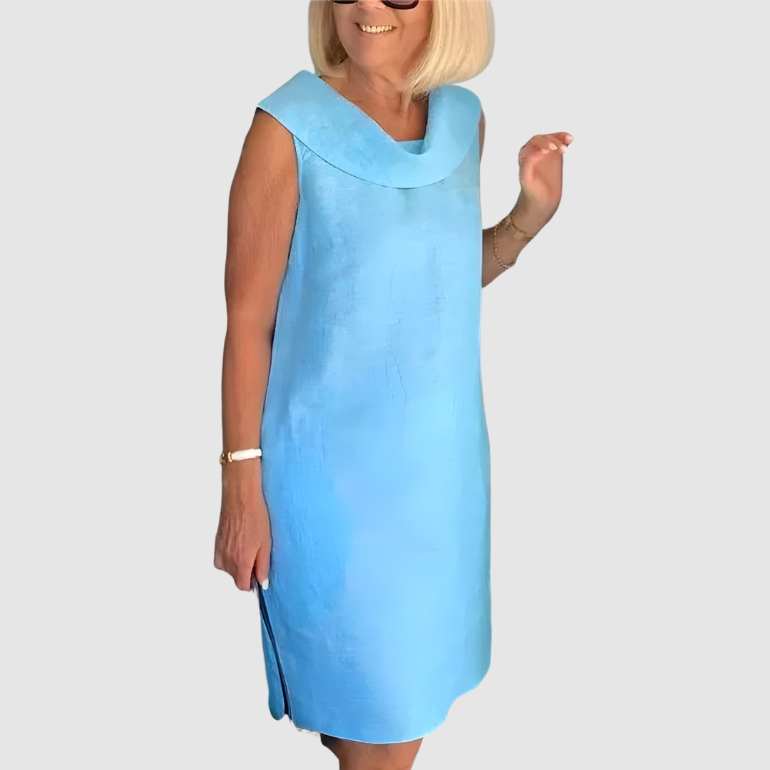 VIVIENNE COTTON & LINEN PULLOVER DRESS