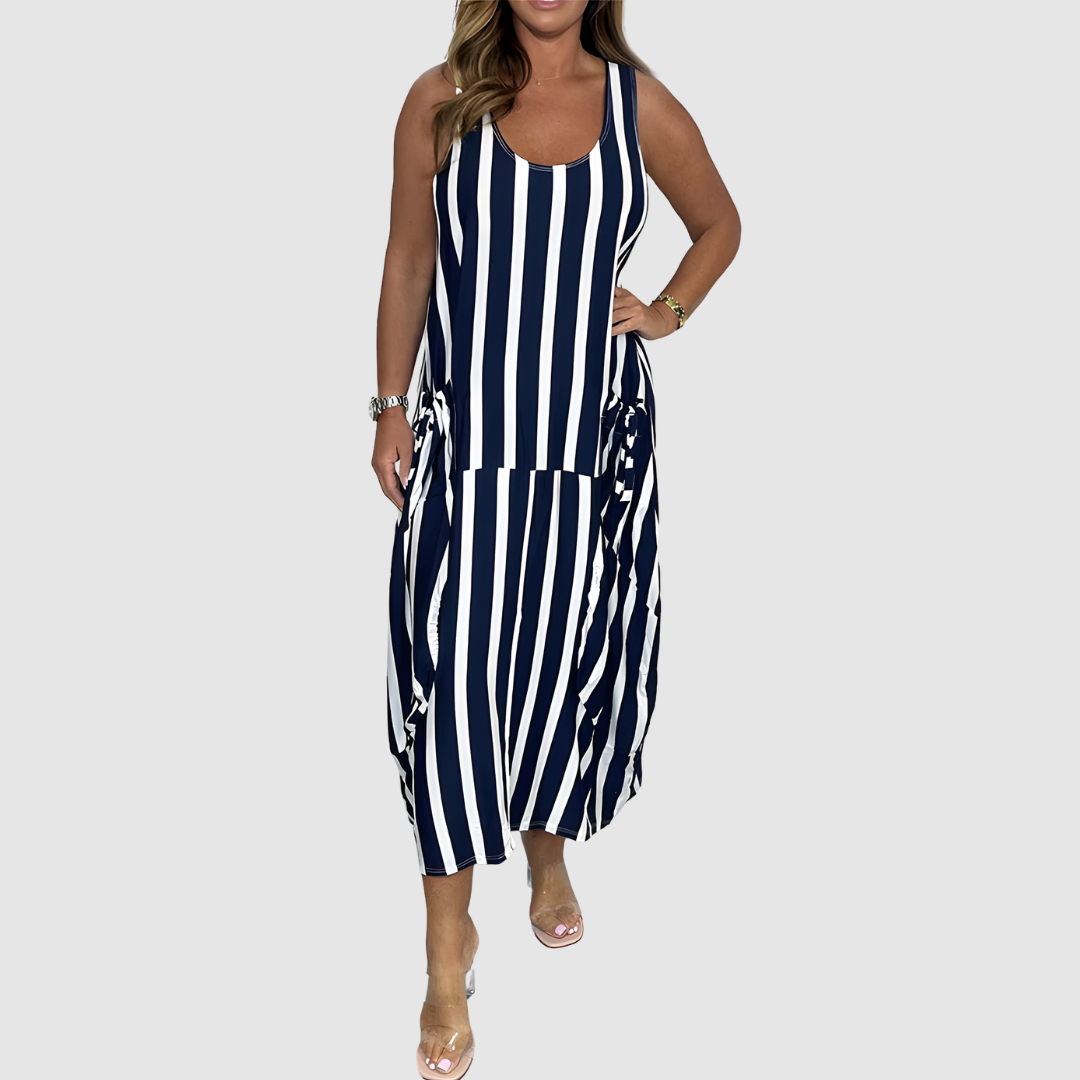 HELENA OVERSIZED TIE-FRONT POCKET DRESS