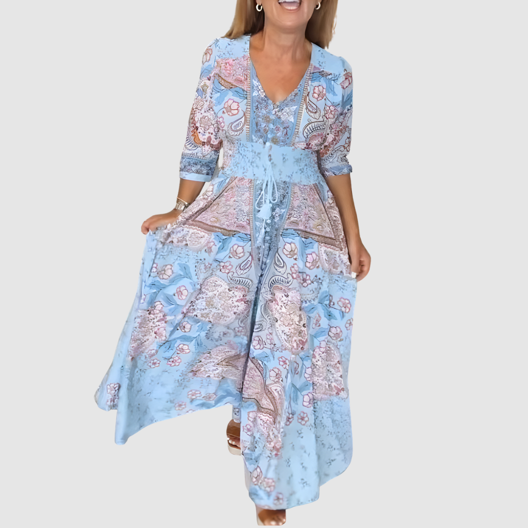 ADELINA FLORAL LONG DRESS