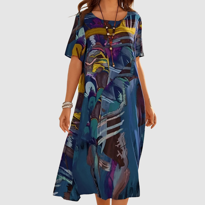 FILOMENA COMFORTABLE FLORAL DRESS