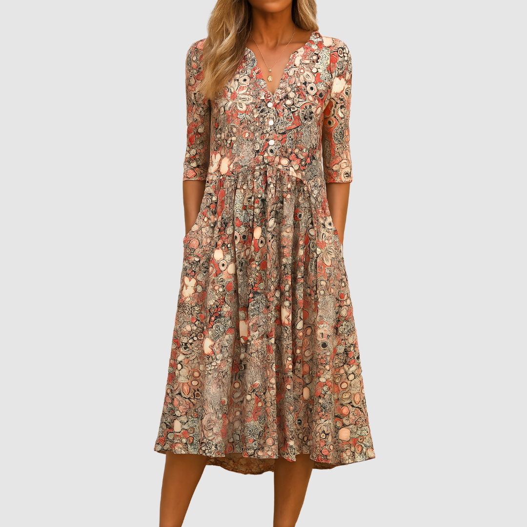 ELISKAA ELEGANT FLORAL DRESS
