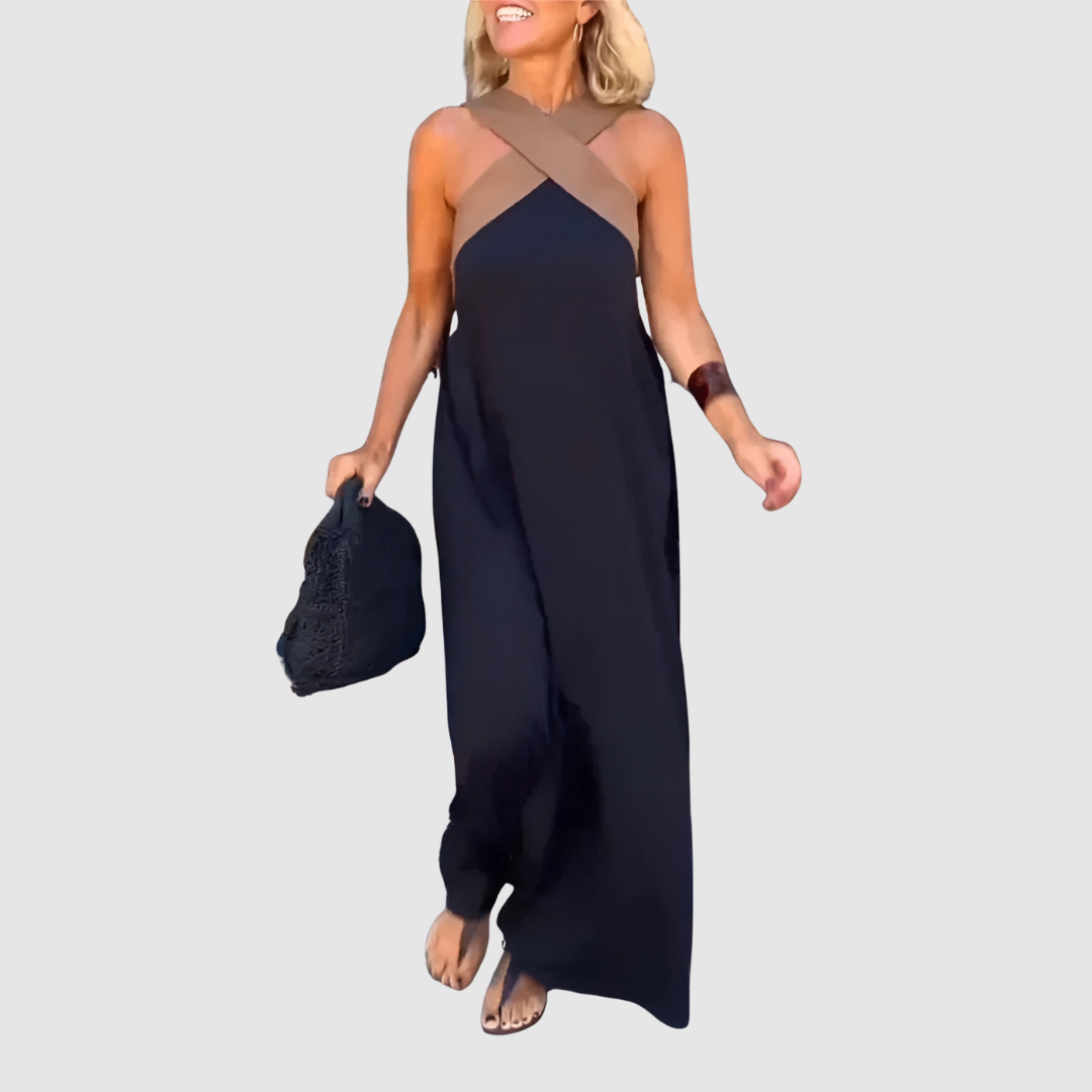DELPHINE DRESS WITH CROSSED CUT
