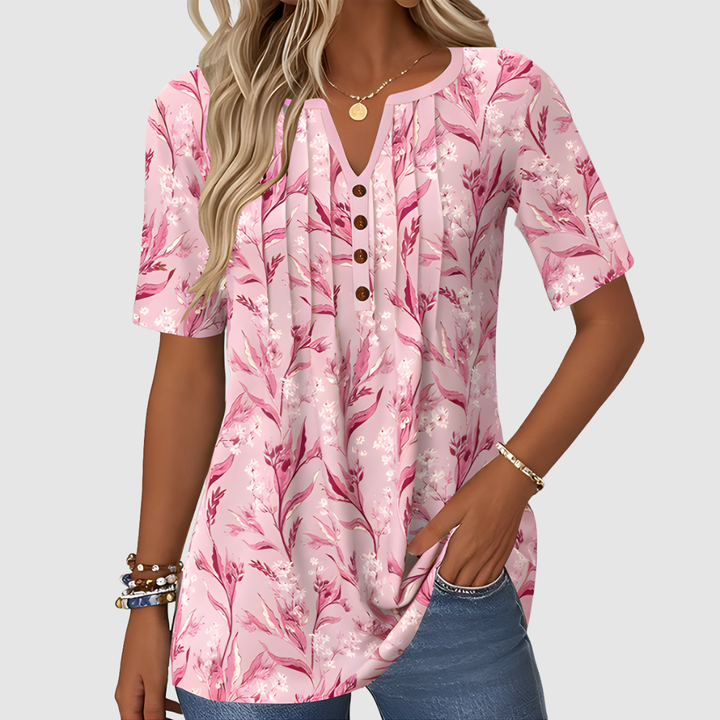 TAYA ELEGANT FLORAL PRINT BLOUSE
