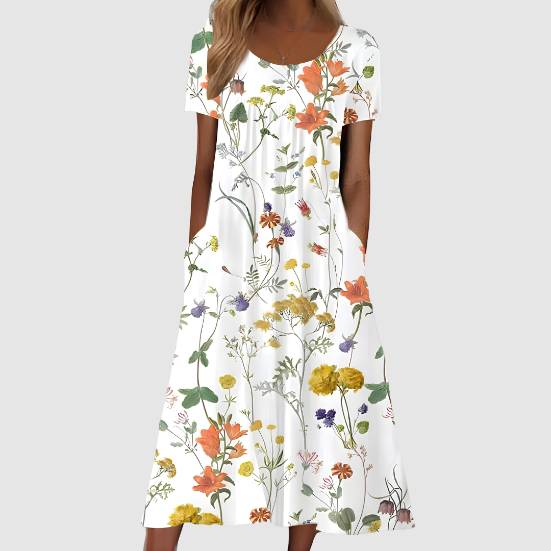 LIORA AIRY FLORAL PRINTED DRESS