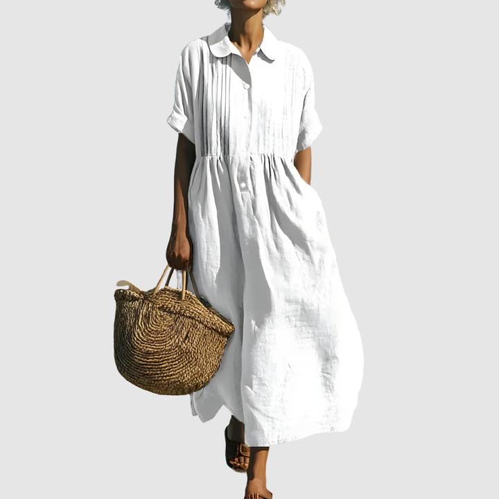 JANNY FLOWY COTTON SHIRT DRESS