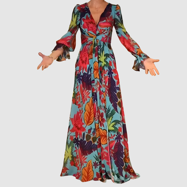 MIRA ELEGANT DRESS WITH V-NECK