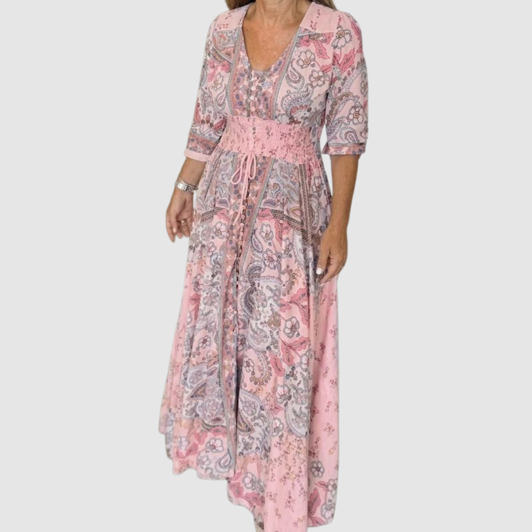 AISHA MAXI V-NECK DRESS