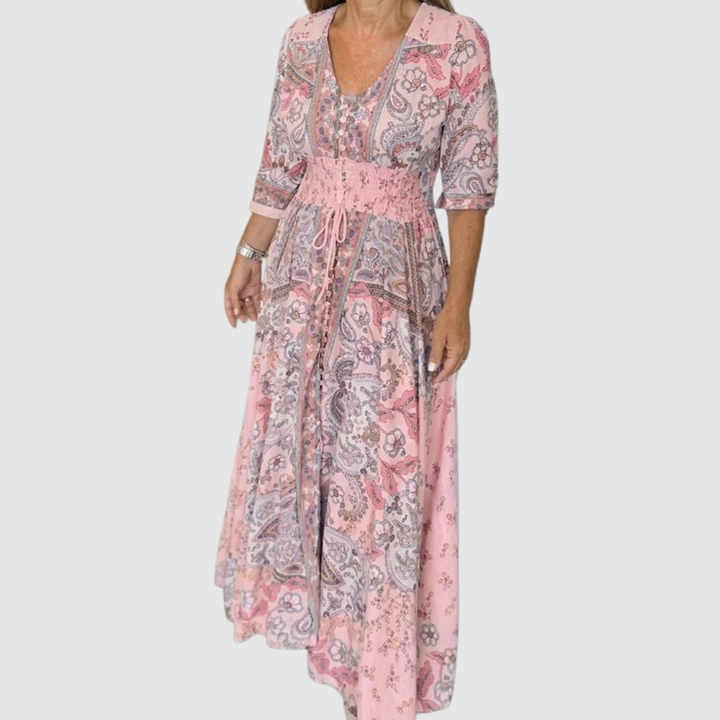 AISHA MAXI V-NECK DRESS