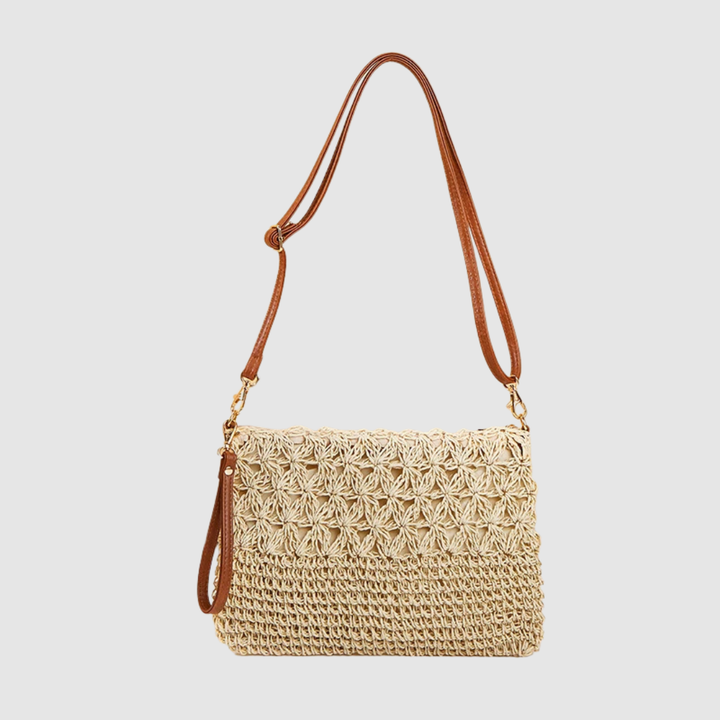 RAFFIA BEACH WRISTLET CROCHET HANDBAG