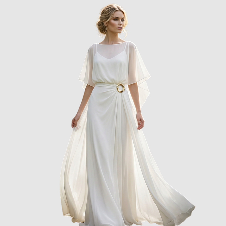 ELLA CAPE-SLEEVE TOP & WRAP PANTS SET