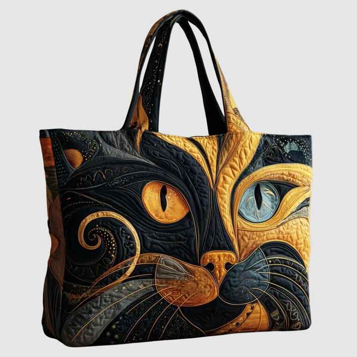 MYSTIC CAT QUILTED TOTE BAG