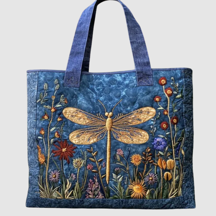GOLDEN DRAGONFLY QUILTED BAG