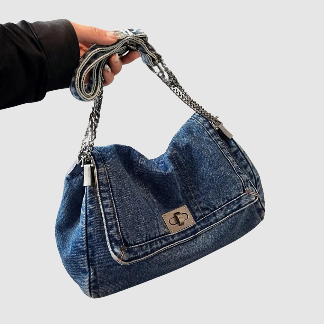 LILA VINTAGE DENIM CHAIN SHOULDER BAG