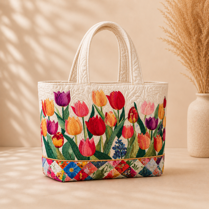 MARINELLE TULIP GARDEN QUILTED BAG
