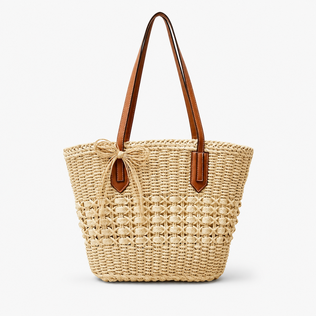 CAMILA BOHO STRAW BEACH BAG
