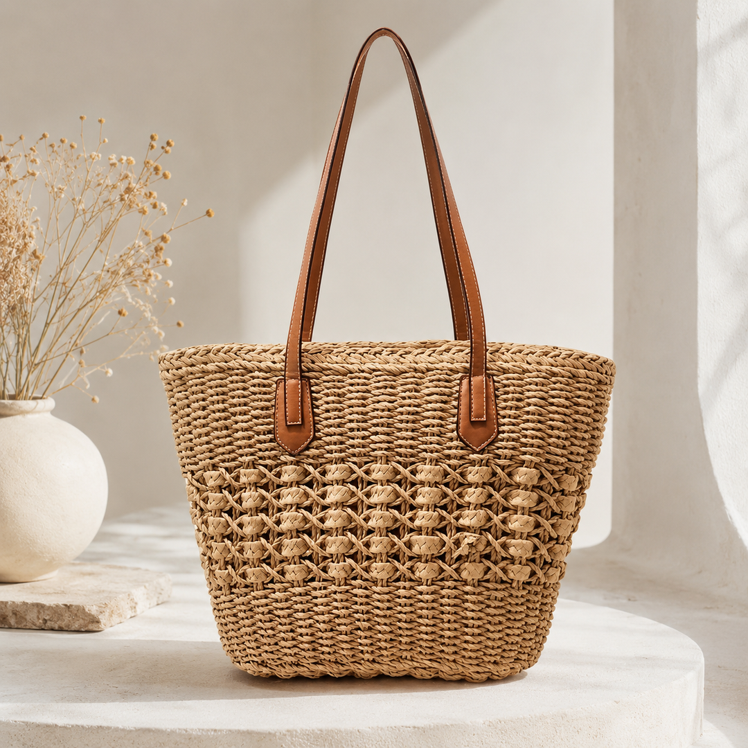 CAMILA BOHO STRAW BEACH BAG