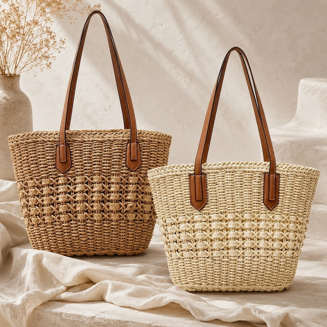 CAMILA BOHO STRAW BEACH BAG
