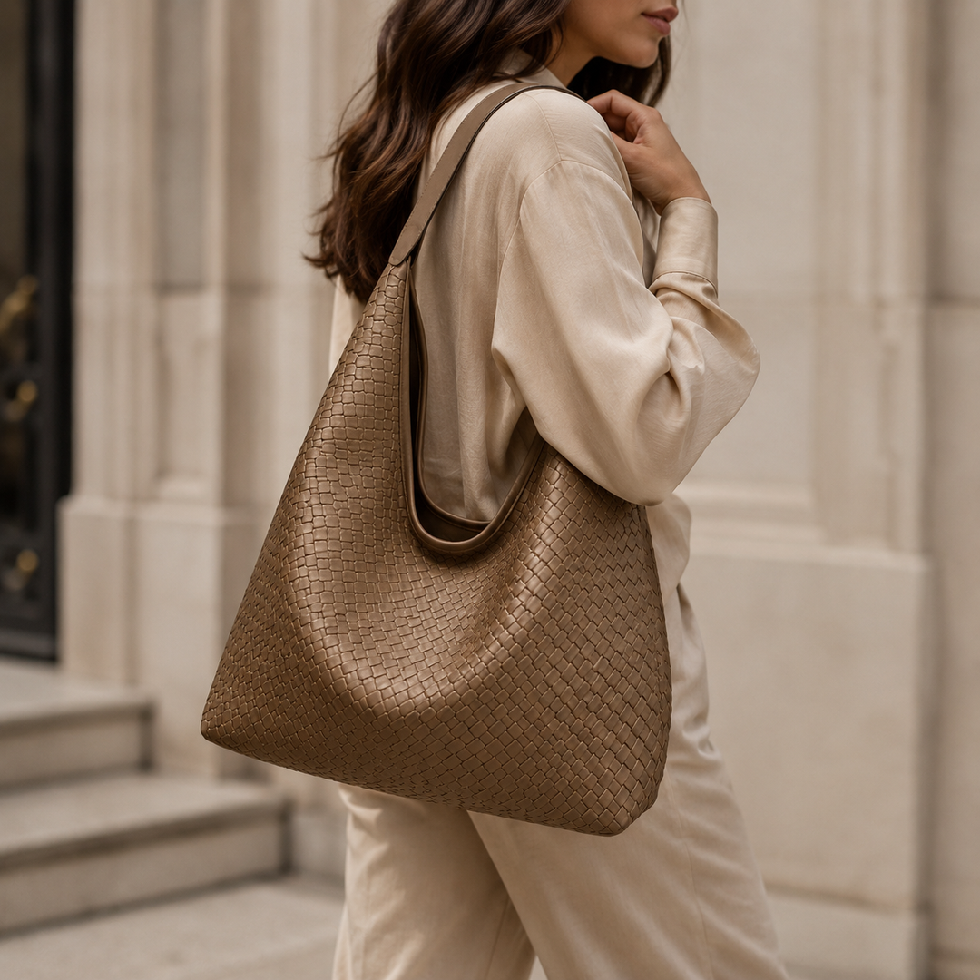 ARIANA WOVEN OVERSIZED HOBO BAG