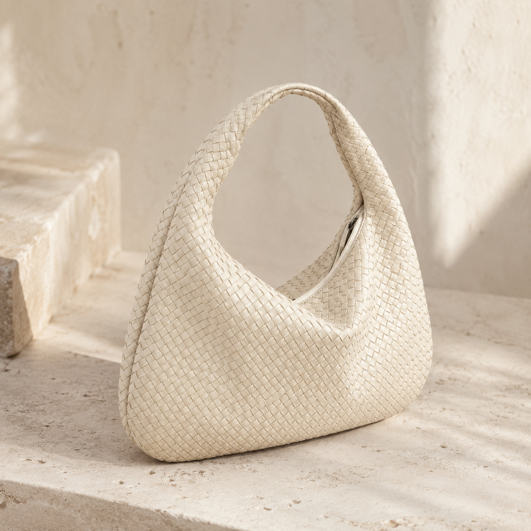 LIVIA WOVEN ROUND SHOULDER BAG