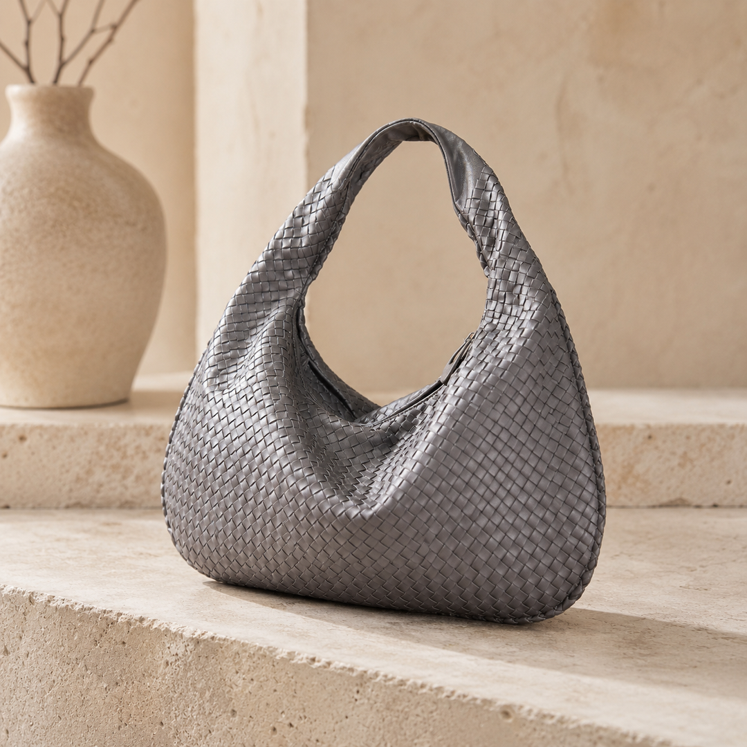 LIVIA WOVEN ROUND SHOULDER BAG